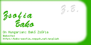 zsofia bako business card