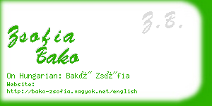 zsofia bako business card